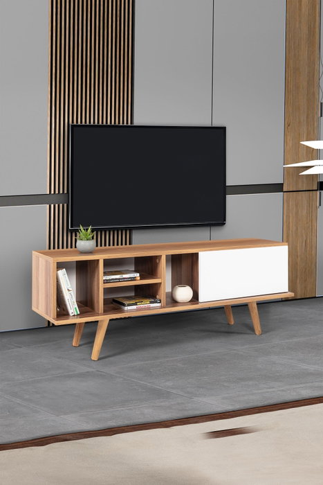 Hanah Home Ela 3333 Soporte para TV Nogal y Blanco Hanah Home Ela 3333 Soporte para TV Nogal y Blanco